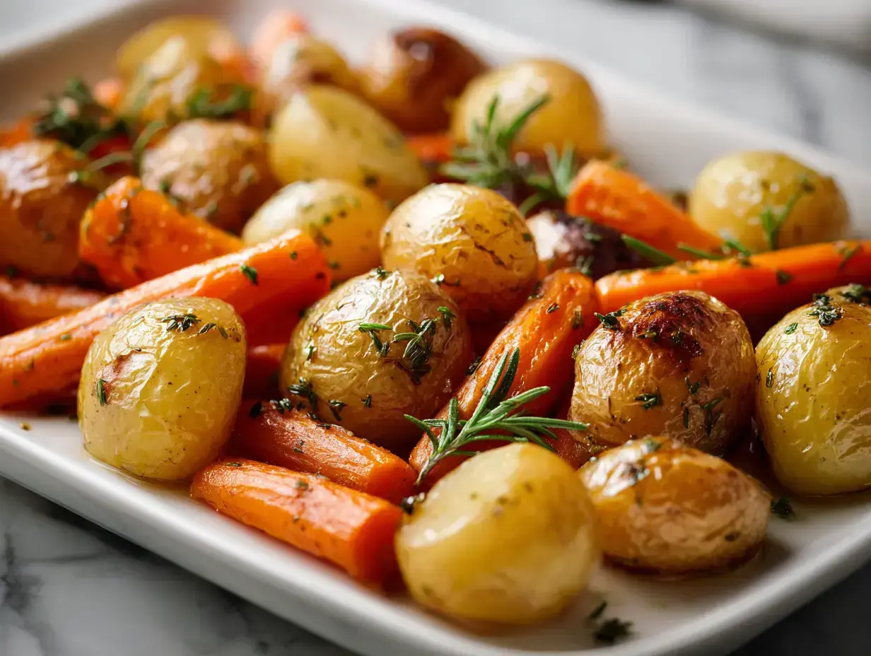 Sheet Pan Roasted Carrots and Potatoes: Vegan, GF & Budget-Friendly